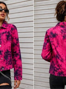 Pink & Black Tie Dye Jacket – Size M